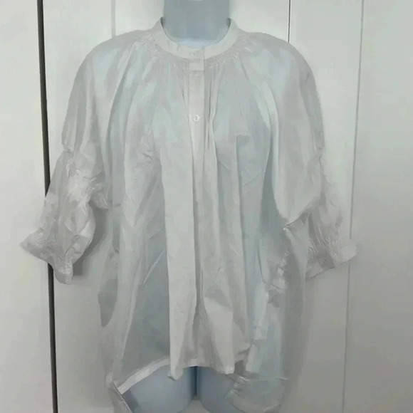 NWT Anthropologie Harshman 100% Cotton Puff-Sleeved Buttondown Top - Picture 3 of 9
